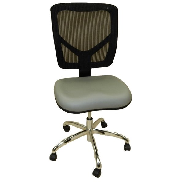 Lds Industries Dental Lab Chair, Mesh Back Light Grey Seat 1010531